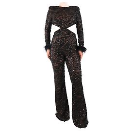 Autre Marque Black sequin embellished jumpsuit - size Black