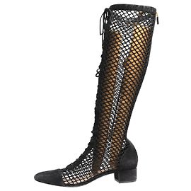 Christian Dior Black Naughtily-D suede mesh boots - size EU 38 Black