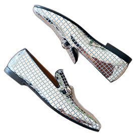 Mocassins Gucci Jordan Argent Cuir 41 Argenté