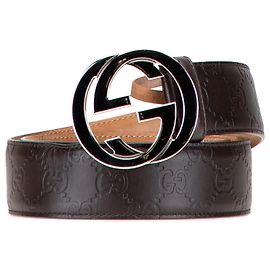 Gucci Brauner Guccissima Interlocking G Gürtel Braun Dunkelbraun