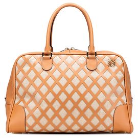 LOEWE Marrom Extra Grande Lona e Couro Recortado Amazona 75 Marrom Bege