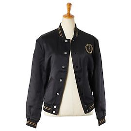 Yves Saint Laurent Blusón de rayón con motivo de estrella Palladium Teddy de Saint Laurent Negro Dorado