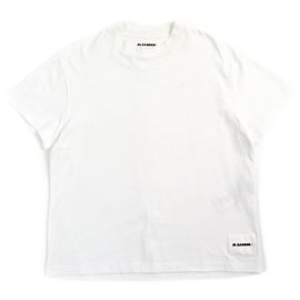 T-shirt in cotone con logo Jil Sander bianca M Nero Bianco