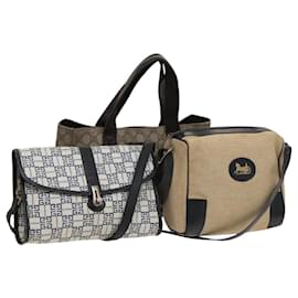 Givenchy-GIVENCHY Burberry Gucci GG Supreme Bag PVC Canvas 3Set Beige Navy Auth bs26753-Beige,Navy blue