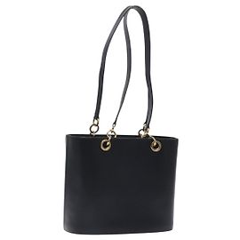 Salvatore Ferragamo Tote Bag Leather Black Gold Auth 125712 Black Golden