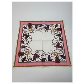 Céline Vintage Celine Scarf White pink Pink