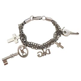 Pulseira Dolce & Gabbana de aço com chaves e cruzes Prata