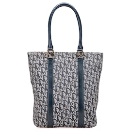 Dior-Dior Blue Diorissimo Trotter Canvas Tote-Blue