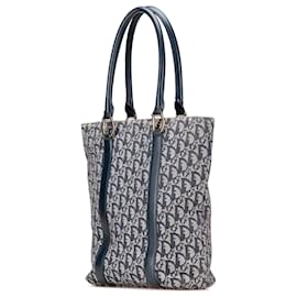 Dior-Dior Blue Diorissimo Trotter Canvas Tote-Blue