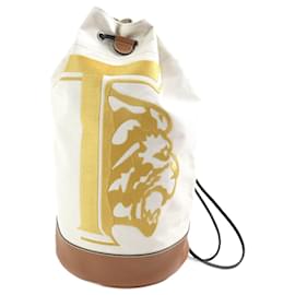 Tod's-Tod's Canvas Leather Shoulder Bag Beige-Brown,Beige,Yellow