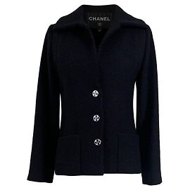 Chanel New 2022 Black Tweed Jacket 38 FR Black