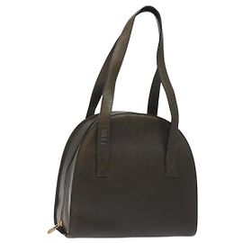 Céline Sac à épaule CELINE en cuir vert doré Auth 125743 Doré Vert