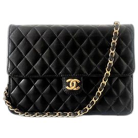 Chanel Black Quilted Leather Handbag Black