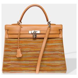 Hermès Sac HERMES Kelly 35 en Cuir Beige - 102706 Beige