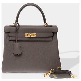 Hermès Bolsa HERMES Kelly 25 em Couro Cinza - 102683 Cinza