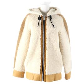 Coach Wool Leather Reversible Mouton Jacket Beige Other