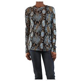 Proenza Schouler Top de manga larga negro con estampado de serpiente - talla XS Negro