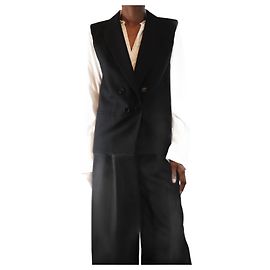 Ba&Sh Schwarze ärmellose Doppelreiherjacke - Größe UK 6 Schwarz