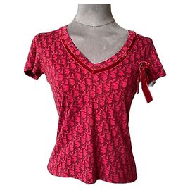 Top Dior Monograma Oblicuo Rojo de Algodón Roja