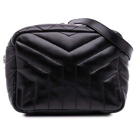 Bolsa de Boliche Loulou Pequena em Couro Preto da Saint Laurent Preto