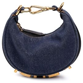 Fendi Blue Nano Denim Fendigraphy Hobo Blue Other
