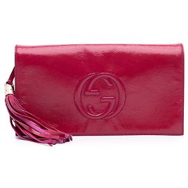 Clutch Disco Soho in vernice rosa di Gucci Rosa