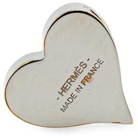Hermès-Anneau de foulard en métal motif cœur Hermes Tea Time-Rouge