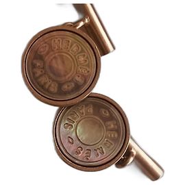 Hermès Gemelos Studs Acero Plateado Plata