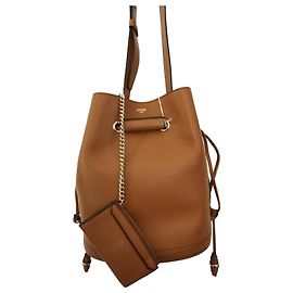 Bolsa bucket Lancel Huit GM em couro camelo Marrom Dourado Castanho claro Gold hardware Camelo