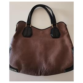 Tod's-TOD'S shoulder bag – Vintage model with double front pocket-Dark brown