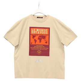Camiseta de algodón beige LOUIS VUITTON LV Auth ym008M Beige