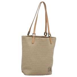 FENDI Zucchino Canvas Handtasche aus Nylon Beige Silber Authentisch bs26890 Silber Beige
