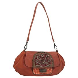 Prada Bolsa de ombro de couro vermelho Auth KD264 Vermelho