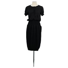 Saint Laurent Abito in seta nero Nero