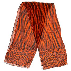 Cachecol com estampa de leopardo Saint Laurent Multicor