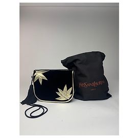 Borsa in velluto nera vintage Yves Saint Laurent Nero