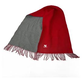 Vintage Courreges Paris Wollschal rot grau Rot