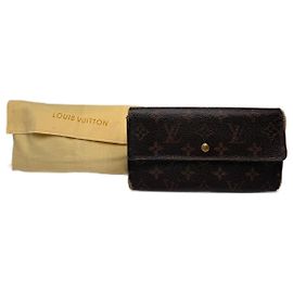 Vintage Louis Vuitton leather monogram wallet brown Brown