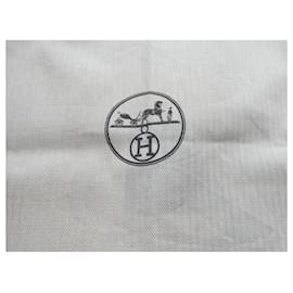 Hermès-Hermès dustbag in chevron canvas 60X52 for Hermès Birkin 35 bag-Beige