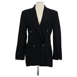 Versace Schwarzer Wollblazer Schwarz