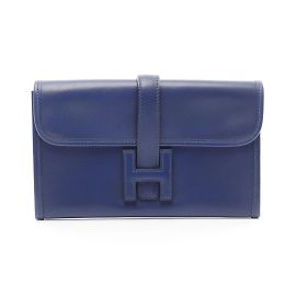 Hermès Hermes Jige Duo Second Bag Clutch Navy blue