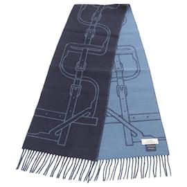 Hermès-Xale de cashmere Hermes Mors a Jouets-Azul,Azul marinho