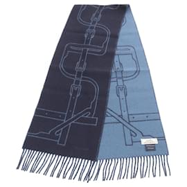 Hermès-Xale de cashmere Hermes Mors a Jouets-Azul,Azul marinho