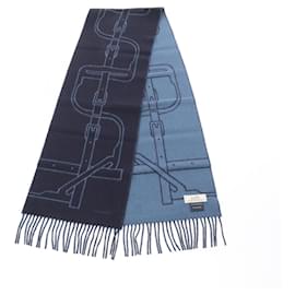 Hermès-Xale de cashmere Hermes Mors a Jouets-Azul,Azul marinho