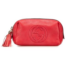 Rote Leder Kosmetiktasche Gucci Soho Rot