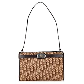 Dior-Dior Brown Diorissimo Trotter Canvas Shoulder Bag-Brown