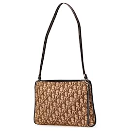 Dior-Dior Brown Diorissimo Trotter Canvas Shoulder Bag-Brown