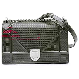 Dior-Dior Pink Medium Metallic Patent Microcannage Diorama Flap-Pink,Other