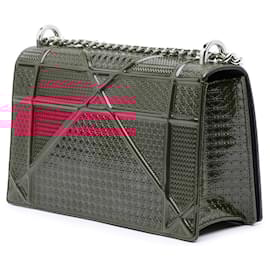 Dior-Dior Pink Medium Metallic Patent Microcannage Diorama Flap-Pink,Other