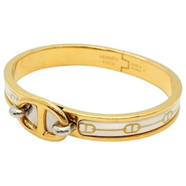 Hermès-Hermes Bangle Mini Click Chaine d'Ancre-Silvery,White,Golden